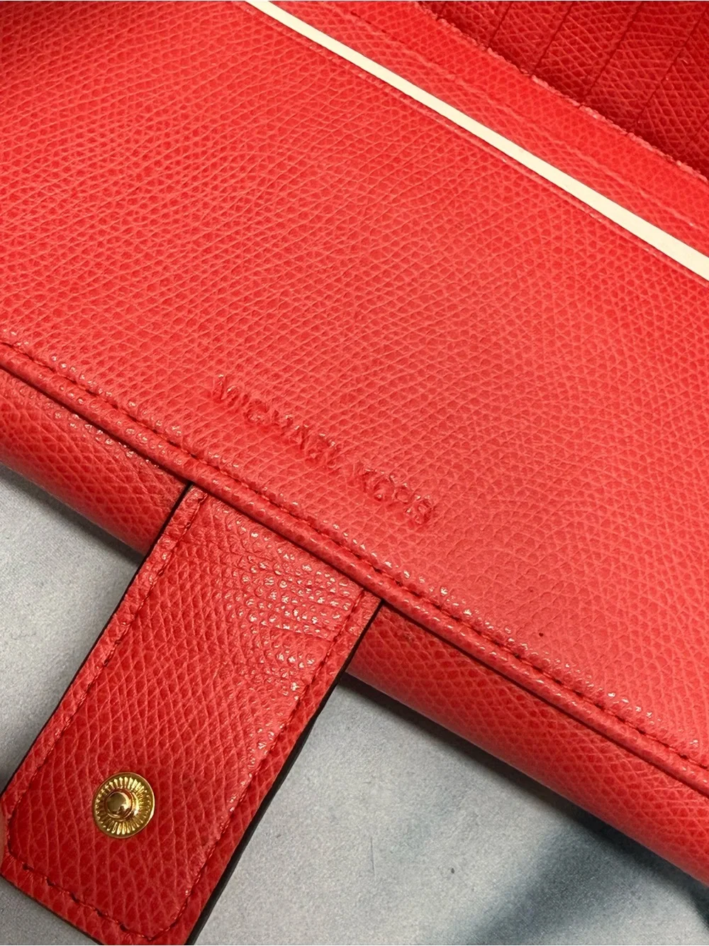 (new+tag) Michael Kors Continental Large Billfold Red Leather Wallet Gold MK